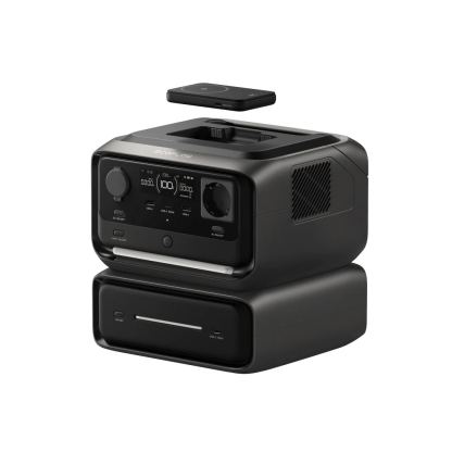 Портативна електростанция за зареждане на различна техника и устройства и отделна външна батерия Rapid 5000 mAh - EcoFlow RIVER 3 Plus (Wireless) Portable Power Station 286Wh (черен) 4