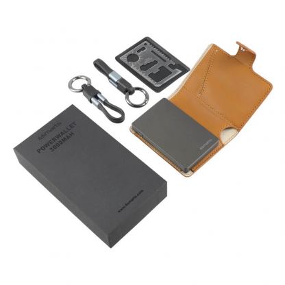 Кожен портфейл с вградена външна батерия - 4smarts PowrWallet Power Bank Wallet 3000 mAh (кафяв) 8