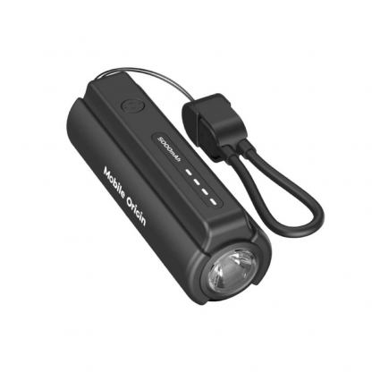 Външна батерия и фенерче с USB-C изход за мобилни устройства - Mobile Origin PB7 Compact PowerBank With Flashlight 5000 mAh (черен) 2