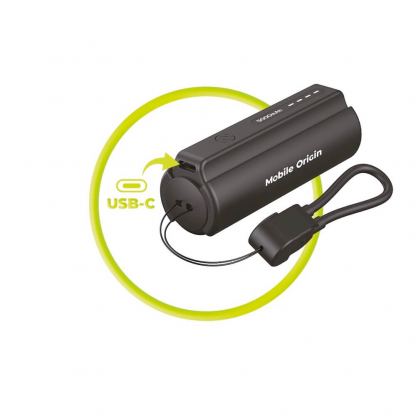 Външна батерия и фенерче с USB-C изход за мобилни устройства - Mobile Origin PB7 Compact PowerBank With Flashlight 5000 mAh (черен) 11