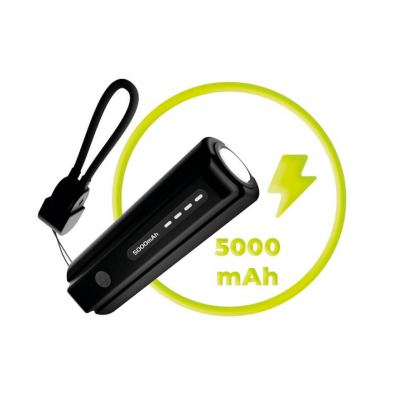 Външна батерия и фенерче с USB-C изход за мобилни устройства - Mobile Origin PB7 Compact PowerBank With Flashlight 5000 mAh (черен) 12