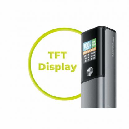 Външна батерия с USB-C и USB-A изходи и технология за бързо зареждане - Mobile Origin PB12 Display Power Bank 100W PD 14000 mAh 8