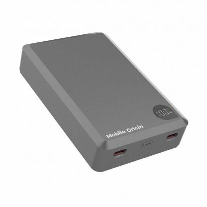 Преносима външна батерия с 2xUSB-C порта и безжично зареждане с MagSafe и Apple Watch - Mobile Origin PB14 Aluminum Power Bank 20000 mAh 30W PD (тъмносив) 4