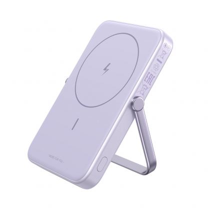 Преносима външна батерия с USB-C порт и безжично зареждане с MagSafe - Ugreen Uno PB571 Magnetic Wireless Power Bank 5000 mAh 20W (лилав) 2