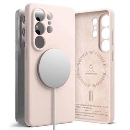  Силиконов (TPU) калъф с MagSafe за Samsung Galaxy S26 Ultra - Ringke Liquid Silicone Magnetic Case (розов)  2
