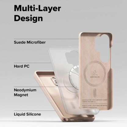  Силиконов (TPU) калъф с MagSafe за Samsung Galaxy S26 Ultra - Ringke Liquid Silicone Magnetic Case (розов)  6