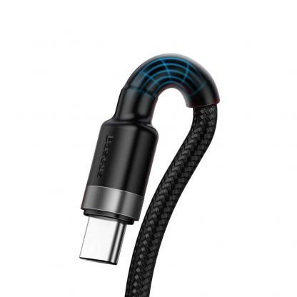 Baseus Cafule Quick Charge USB-C Cable - кабел с въжена оплетка и бързо зареждане за устройства с USB-C порт (100 см) (черен) 4