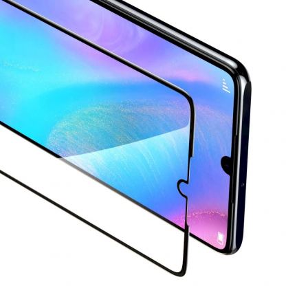 Baseus Full Screen Curved Soft Screen Protector - извито защитно покритие с черна рамка за целия дисплей на Huawei P30 (два броя) 5