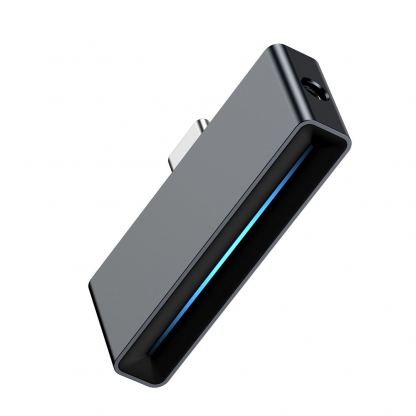 Baseus USB-C Male + 3.5mm Female Adapter L57 - пасивен адаптер USB-C към 3.5 мм. аудио изход и USB-C изход за устройства с USB-C порт (черен) 3