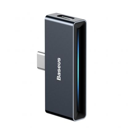 Baseus USB-C Male + 3.5mm Female Adapter L57 - пасивен адаптер USB-C към 3.5 мм. аудио изход и USB-C изход за устройства с USB-C порт (черен) 4