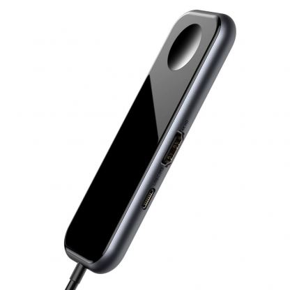 Baseus USB-C Mirror Series Hub CAHUB-AZ0G - мултифункционален хъб за свързване на допълнителна периферия за устройства с USB-C и зарядно за Apple Watch (тъмносив) 2