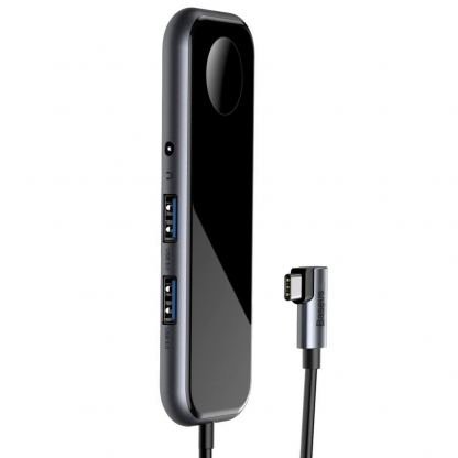 Baseus USB-C Mirror Series Hub CAHUB-AZ0G - мултифункционален хъб за свързване на допълнителна периферия за устройства с USB-C и зарядно за Apple Watch (тъмносив) 4