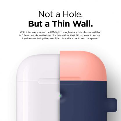 Elago Airpods Duo Hang Silicone Case - силиконов калъф за Apple Airpods 2 with Wireless Charging Case (тъмносин-оранжев) 2