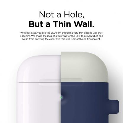 Elago Airpods Duo Hang Silicone Case - силиконов калъф за Apple Airpods 2 with Wireless Charging Case (тъмносин-бял) 2