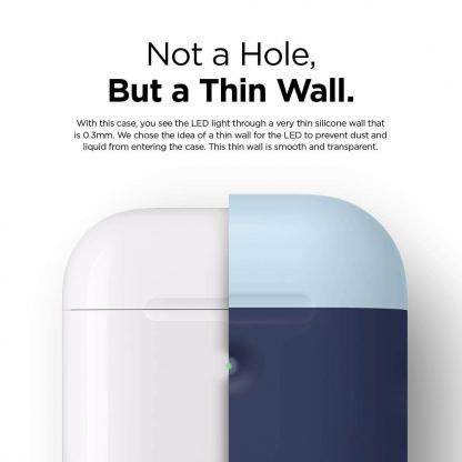 Elago Airpods Duo Silicone Case - силиконов калъф за Apple Airpods 2 with Wireless Charging Case (тъмносин-червен) 2