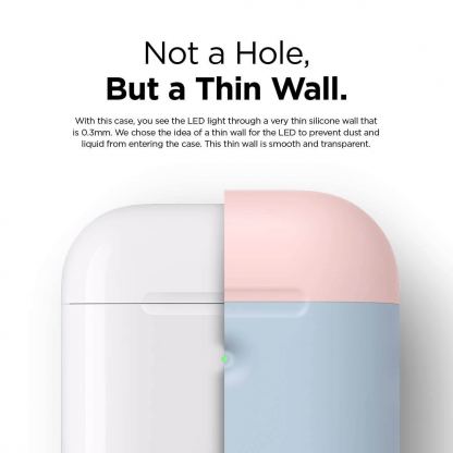 Elago Airpods Duo Silicone Case - силиконов калъф за Apple Airpods 2 with Wireless Charging Case (светлосин-розов) 2