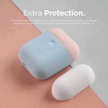 Elago Airpods Duo Silicone Case - силиконов калъф за Apple Airpods 2 with Wireless Charging Case (светлосин-розов) 5