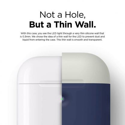 Elago Airpods Duo Silicone Case - силиконов калъф за Apple Airpods 2 with Wireless Charging Case (тъмносин-бял) 2