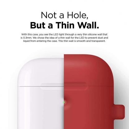 Elago Airpods Silicone Hang Case - силиконов калъф с карабинер за Apple Airpods 2 with Wireless Charging Case (червен) 6