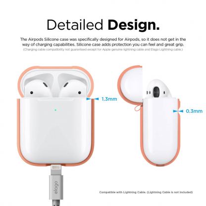 Elago Airpods Silicone Case - силиконов калъф за Apple Airpods 2 with Wireless Charging Case (оранжев) 4