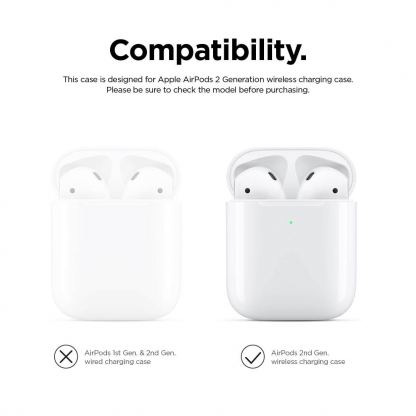 Elago Airpods Silicone Case - силиконов калъф за Apple Airpods 2 with Wireless Charging Case (тъмносив) 3