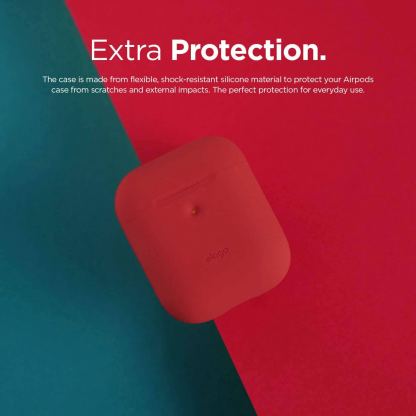 Elago Airpods Silicone Case - силиконов калъф за Apple Airpods 2 with Wireless Charging Case (червен) 3