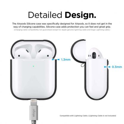 Elago Airpods Silicone Case - силиконов калъф за Apple Airpods 2 with Wireless Charging Case (черен) 2