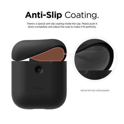 Elago Airpods Silicone Case - силиконов калъф за Apple Airpods 2 with Wireless Charging Case (черен) 5