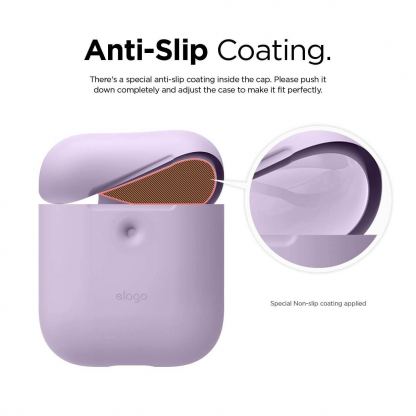 Elago Airpods Silicone Case - силиконов калъф за Apple Airpods 2 with Wireless Charging Case (лилав) 4