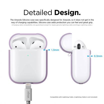 Elago Airpods Silicone Case - силиконов калъф за Apple Airpods 2 with Wireless Charging Case (лилав) 6