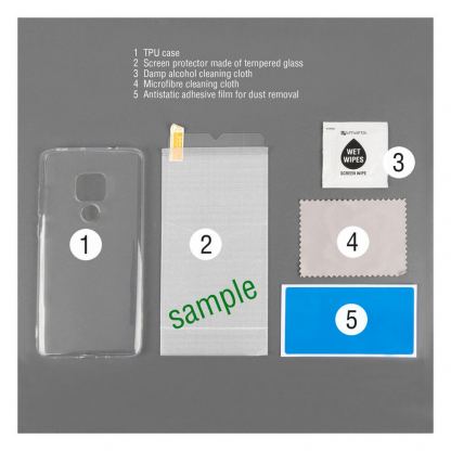 4smarts 360° Protection Set Limited Cover - тънък силиконов кейс и стъклено защитно покритие за дисплея на Samsung Galaxy A20E (прозрачен) 3