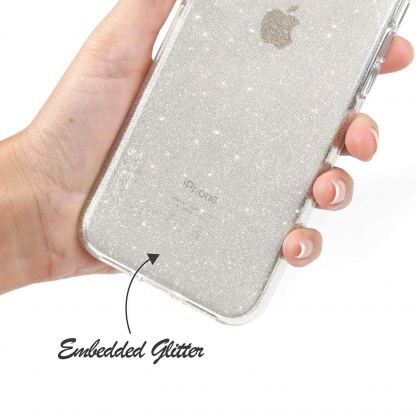 Skech Protection 360 Plus Pack - комплект удароустойчив кейс, стъклено защитно покритие и Lightning USB кабел за iPhone XS, iPhone X (брокат) 7