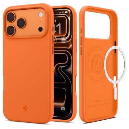 Силиконов (TPU) калъф с MagSafe за iPhone 17 Pro - Spigen Silicone Fit MagSafe Case (оранжев) 8