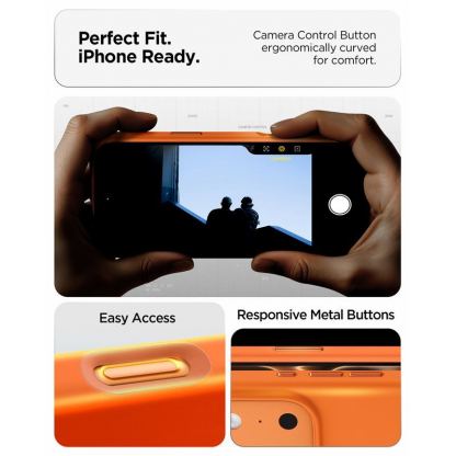 Силиконов (TPU) калъф с MagSafe за iPhone 17 Pro - Spigen Silicone Fit MagSafe Case (оранжев) 13