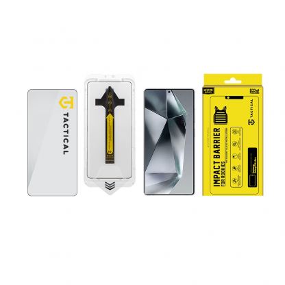Калено стъклено защитно покритие за дисплея на Samsung Galaxy S26 Ultra - Tactical Impact Barrier For Rookies Tempered Glass (черен-прозрачен)  4