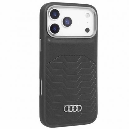 Дизайнерски кожен кейс с MagSafe за iPhone 17 Pro Max - Audi GT Synthetic Leather MagSafe Case (черен) 2