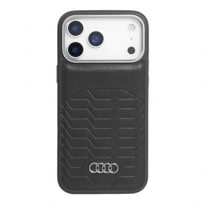 Дизайнерски кожен кейс с MagSafe за iPhone 17 Pro Max - Audi GT Synthetic Leather MagSafe Case (черен) 3