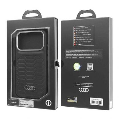 Дизайнерски кожен кейс с MagSafe за iPhone 17 Pro Max - Audi GT Synthetic Leather MagSafe Case (черен) 7