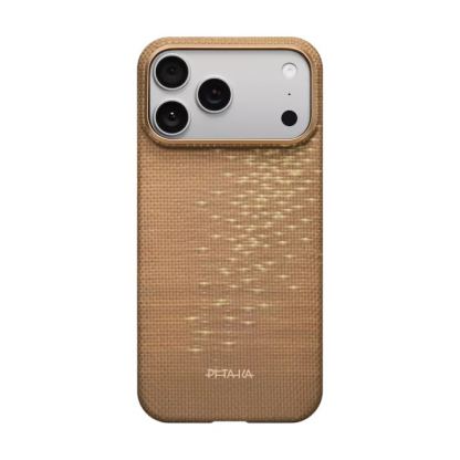 Кевларен кейс с MagSafe за iPhone 17 Pro Max - Pitaka Glints of Gold Edge Ultra Slim Aramid Fiber Case 2