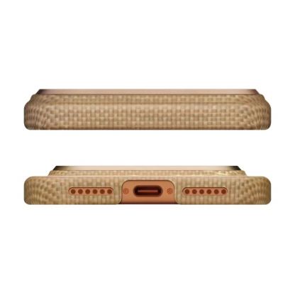Кевларен кейс с MagSafe за iPhone 17 Pro Max - Pitaka Glints of Gold Edge Ultra Slim Aramid Fiber Case 6