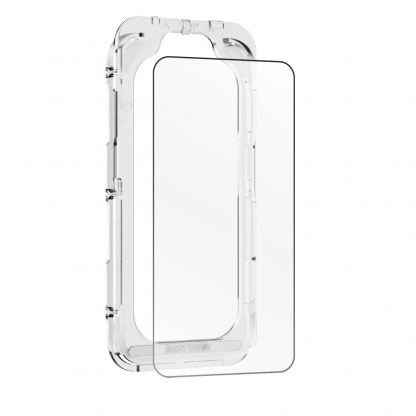 Калено стъклено защитно покритие за дисплея на iPhone 17e, iPhone 16e, iPhone 14, iPhone 13, iPhone 13 Pro - Mobile Origin EasyGlass Full Cover Tempered Glass With Applicator (черен-прозрачен) 2