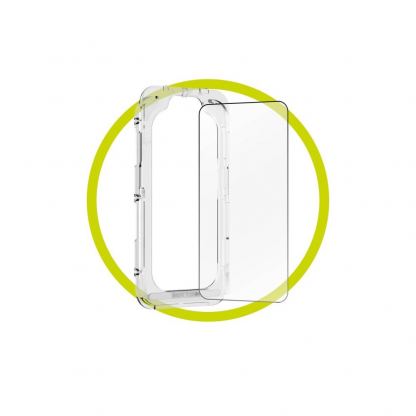 Калено стъклено защитно покритие за дисплея на iPhone 17e, iPhone 16e, iPhone 14, iPhone 13, iPhone 13 Pro - Mobile Origin EasyGlass Full Cover Tempered Glass With Applicator (черен-прозрачен) 3