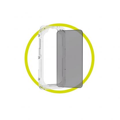 Калено стъклено защитно покритие с определен ъгъл на виждане за дисплея на iPhone 17e, iPhone 16e, iPhone 14, iPhone 13, iPhone 13 Pro - Mobile Origin EasyGlass Privacy Full Cover Tempered Glass With Applicator 3