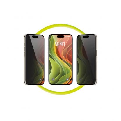 Калено стъклено защитно покритие с определен ъгъл на виждане за дисплея на iPhone 17e, iPhone 16e, iPhone 14, iPhone 13, iPhone 13 Pro - Mobile Origin EasyGlass Privacy Full Cover Tempered Glass With Applicator 10