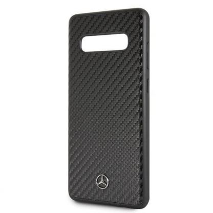 Mercedes-Benz Dynamic Leather Hard Case - дизайнерски кожен кейс за Samsung Galaxy S10 (черен) 3