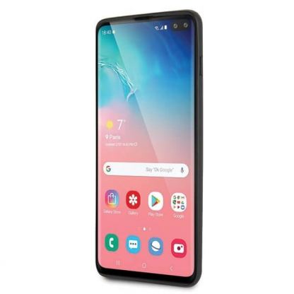 Mercedes-Benz Dynamic Leather Hard Case - дизайнерски кожен кейс за Samsung Galaxy S10 (черен) 5