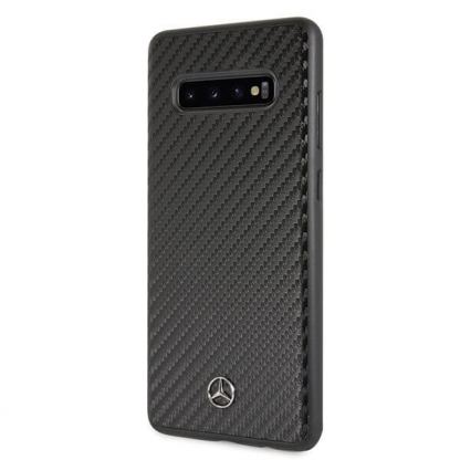 Mercedes-Benz Dynamic Leather Hard Case - дизайнерски кожен кейс за Samsung Galaxy S10 Plus (черен) 2