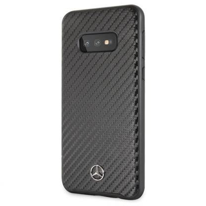 Mercedes-Benz Dynamic Leather Hard Case - дизайнерски кожен кейс за Samsung Galaxy S10E (черен) 2