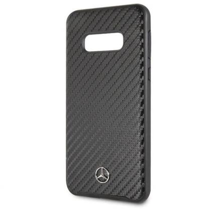 Mercedes-Benz Dynamic Leather Hard Case - дизайнерски кожен кейс за Samsung Galaxy S10E (черен) 3