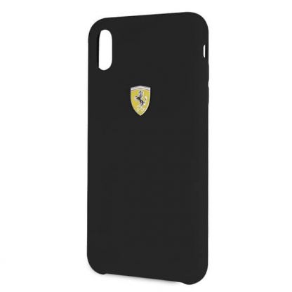 Ferrari Hard Silicone Case - силиконов (TPU) калъф за iPhone XS Max (черен)
